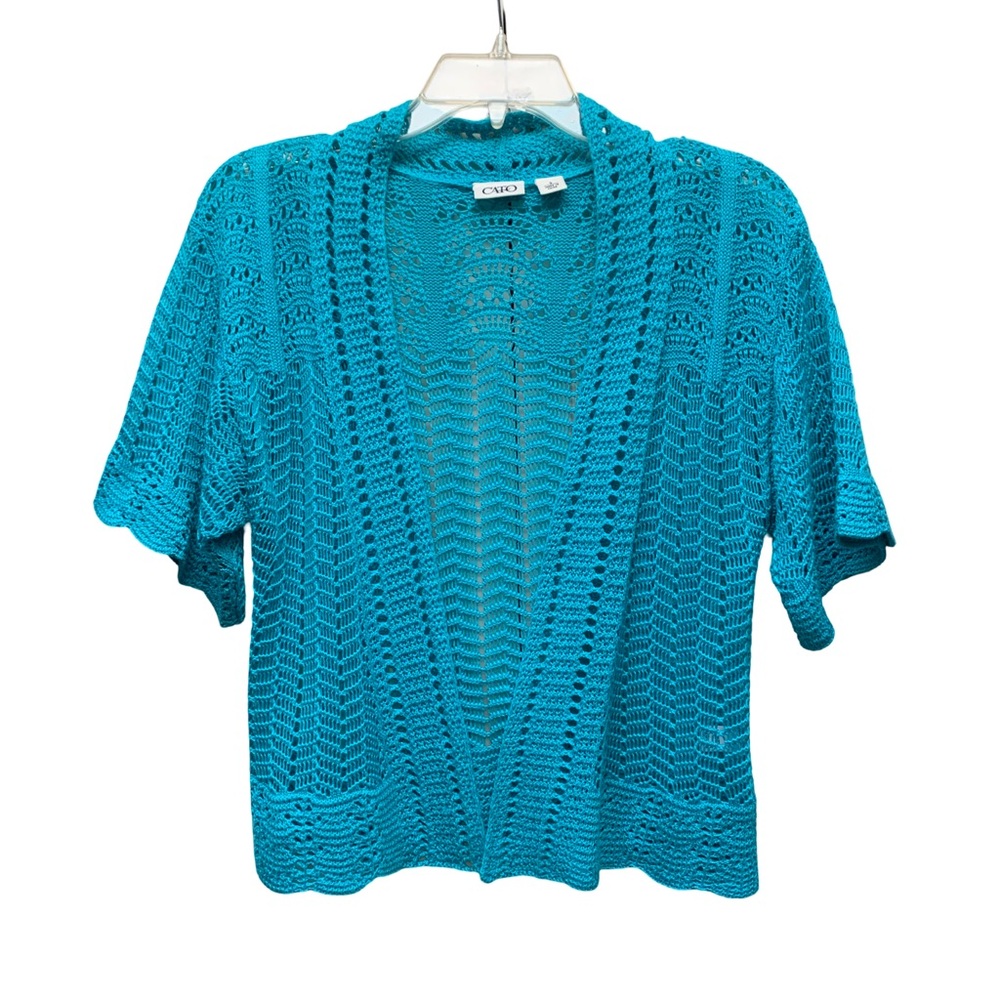 Cato Women's Turquoise Knit Cardigan